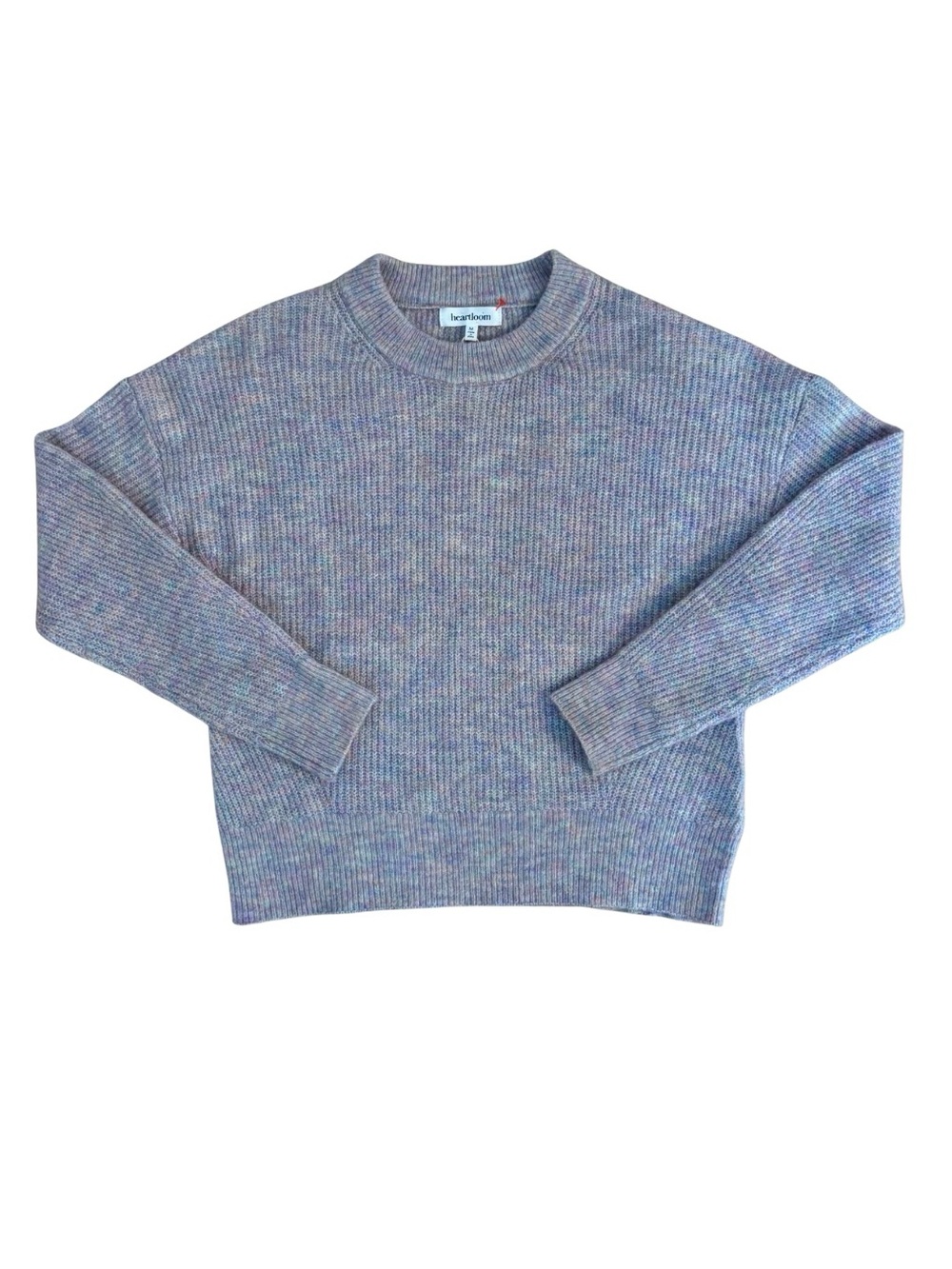 NWT Heartloom Heathered Blue and Pink Crewneck Sweater
